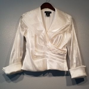 Cachet Formal Elegant White Blouse